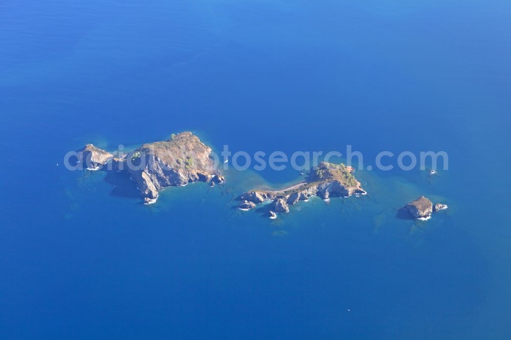 Fethiye from the bird's eye view: Island in the bay of Fethiye in Turkey