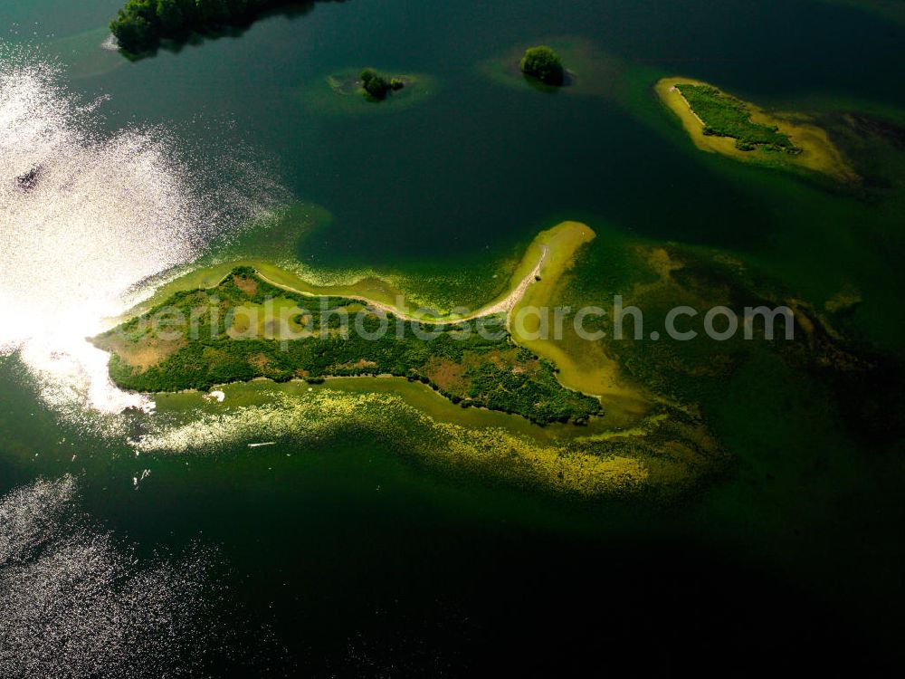 Plön from above - The Great Plön Lake is a lake in the district of Plön in Schleswig-Holstein