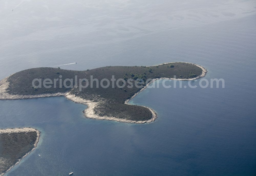 Aerial photograph Hvar - Island of the group of islands in the Mediterranean Pakleni at Hvar in Croatia