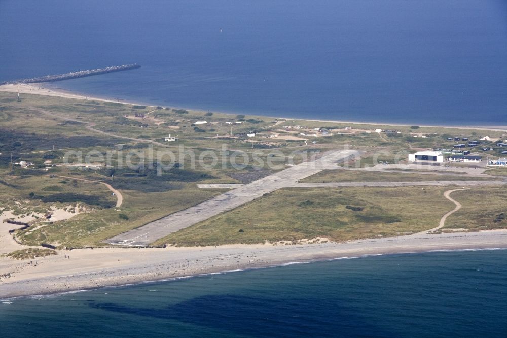 Helgoland from the bird's eye view: The northernmost island of Germany. Although it is part of the German economic territory, belongs neither to the customs territory of the European Union nor the German tax territory. Front of the dune with airfield, behind the main island