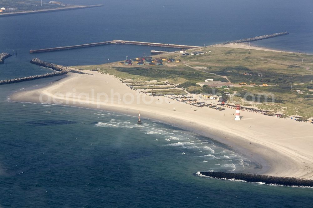 Helgoland from above - The northernmost island of Germany. Although it is part of the German economic territory, belongs neither to the customs territory of the European Union nor the German tax territory. Front of the dune with airfield, behind the main island