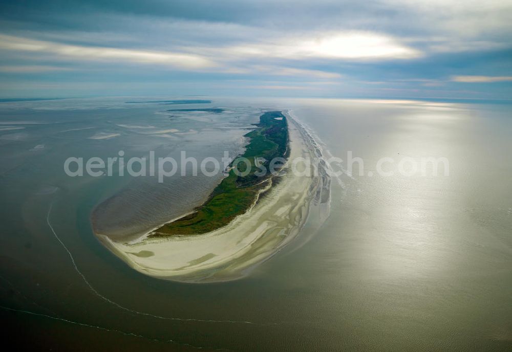 Juist from above - Juist is one of the seven inhabited East Frisian Islands at the edge of the Lower Saxon Wadden Sea in the southern North Sea