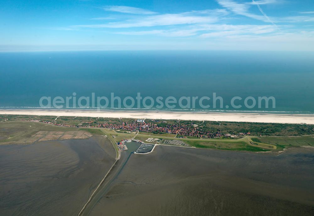 Juist from above - Juist is one of the seven inhabited East Frisian Islands at the edge of the Lower Saxon Wadden Sea in the southern North Sea