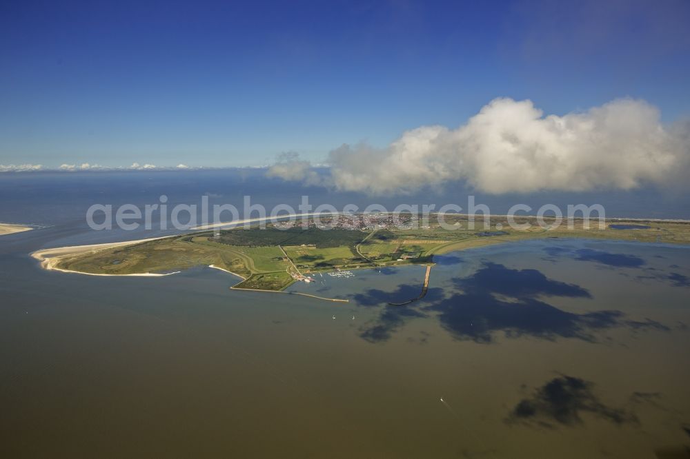 Langeoog from the bird's eye view: Langeoog as part of the East Frisian Islands in the North Sea in Lower Saxony