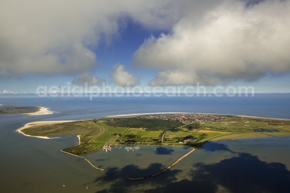 Langeoog from above - Langeoog as part of the East Frisian Islands in the North Sea in Lower Saxony