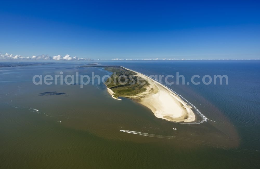 Langeoog from above - Langeoog as part of the East Frisian Islands in the North Sea in Lower Saxony