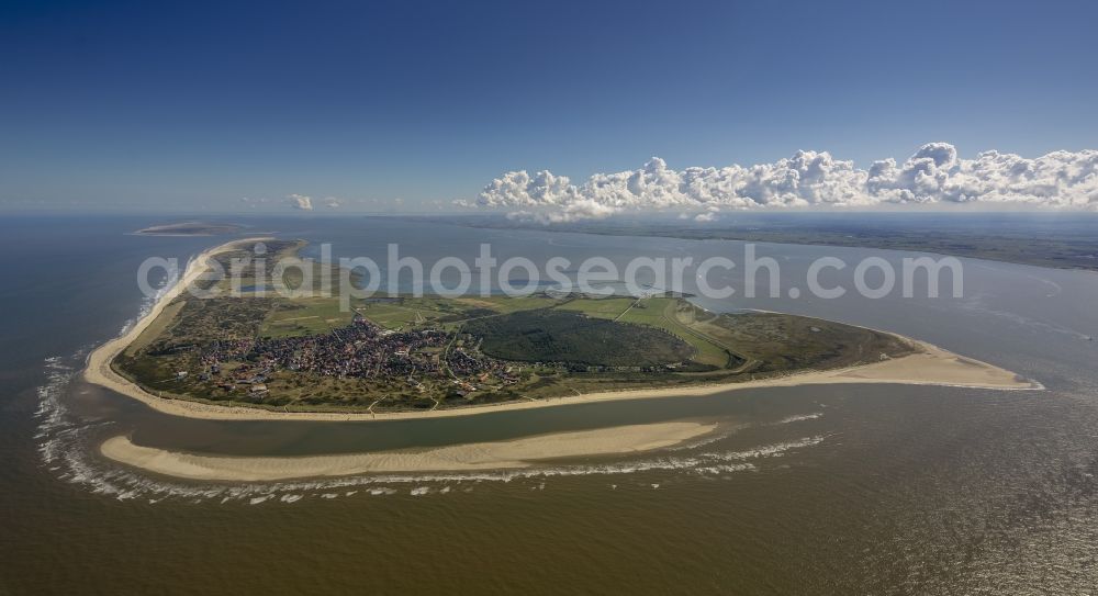 Langeoog from above - Langeoog as part of the East Frisian Islands in the North Sea in Lower Saxony