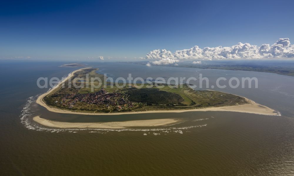 Langeoog from the bird's eye view: Langeoog as part of the East Frisian Islands in the North Sea in Lower Saxony