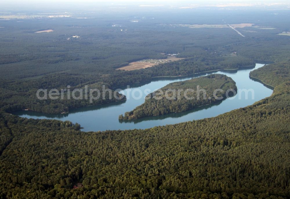 Aerial photograph Lanke - Lake Island on the Liepnitzsee in Lanke in the state Brandenburg