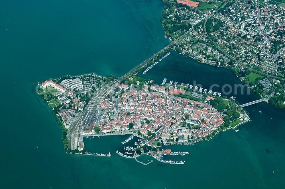 Aerial image Lindau - View of the island of Lindau on Lake Bodensee in Bavaria