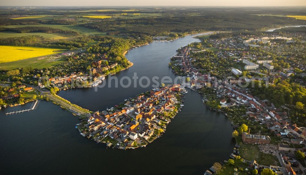 Malchow from above - View of the island Malchow in the state Mecklenburg-West Pomerania