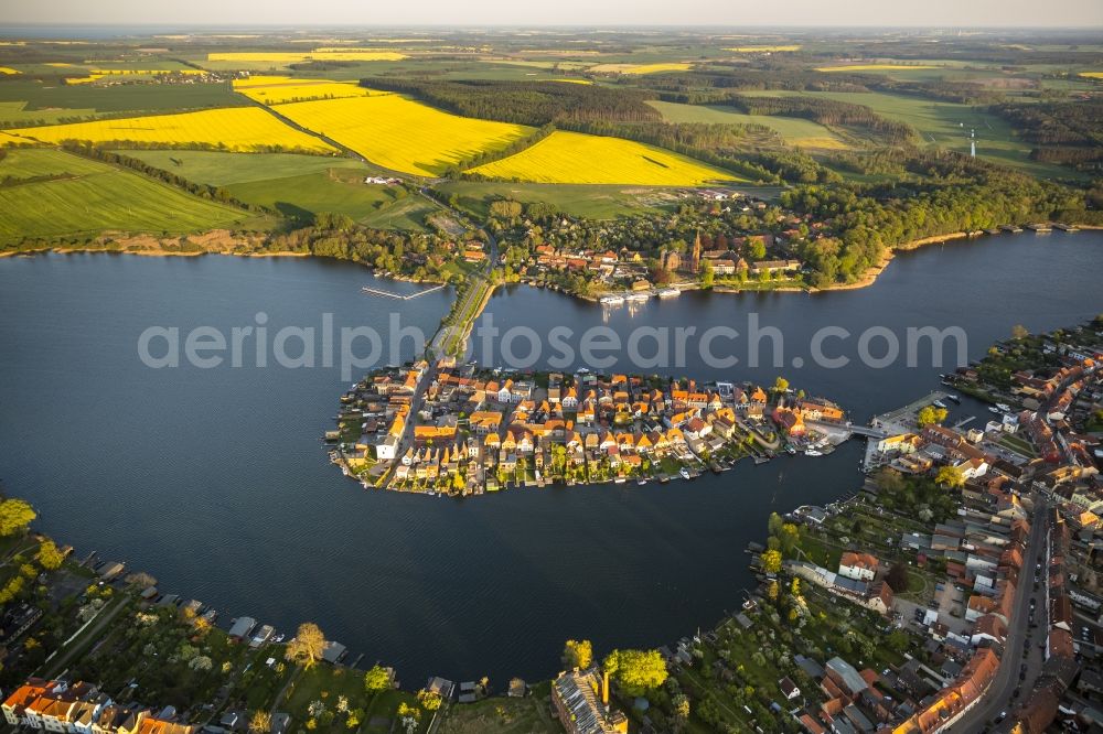 Aerial image Malchow - View of the island Malchow in the state Mecklenburg-West Pomerania