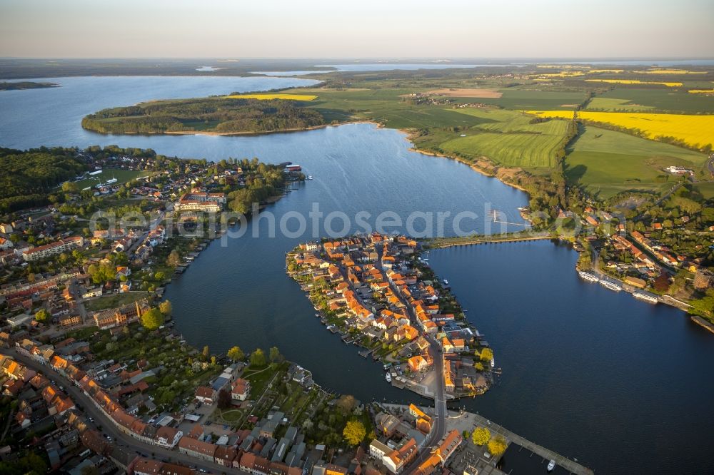 Aerial image Malchow - View of the island Malchow in the state Mecklenburg-West Pomerania