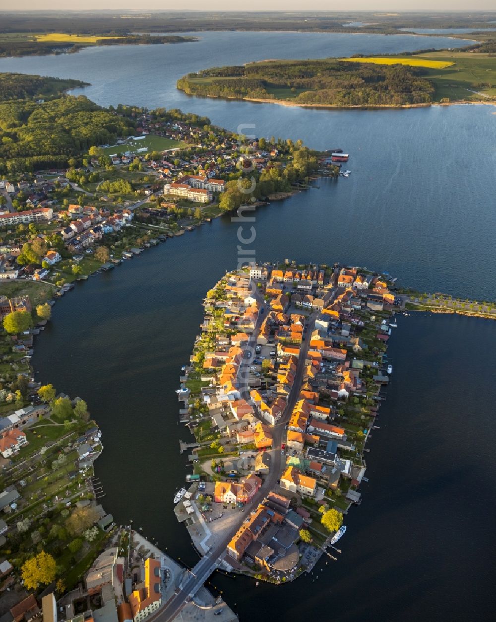 Aerial photograph Malchow - View of the island Malchow in the state Mecklenburg-West Pomerania