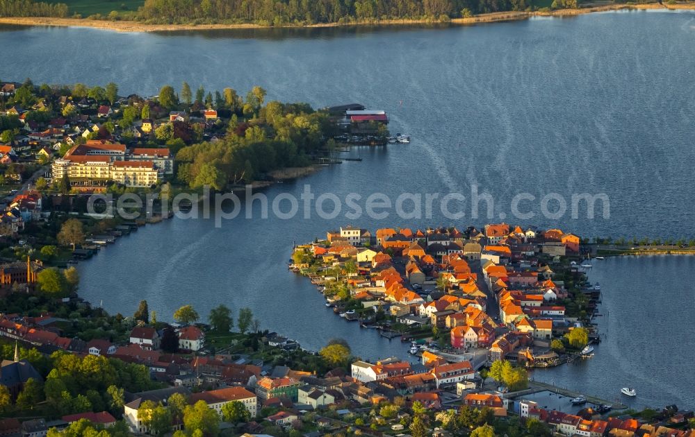 Malchow from above - View of the island Malchow in the state Mecklenburg-West Pomerania