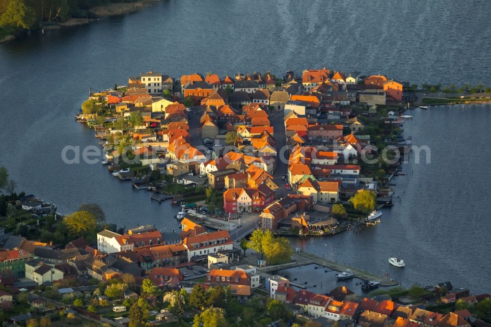 Aerial image Malchow - View of the island Malchow in the state Mecklenburg-West Pomerania