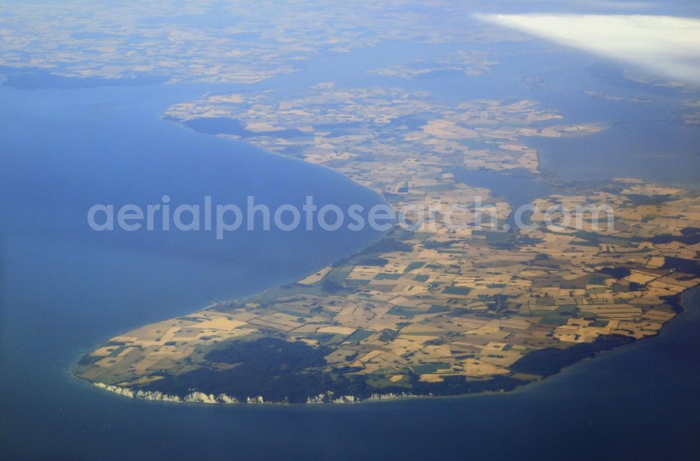 Aerial photograph Borre - The Danish island Moen in the Baltic Sea with its distinctive chalk cliffs