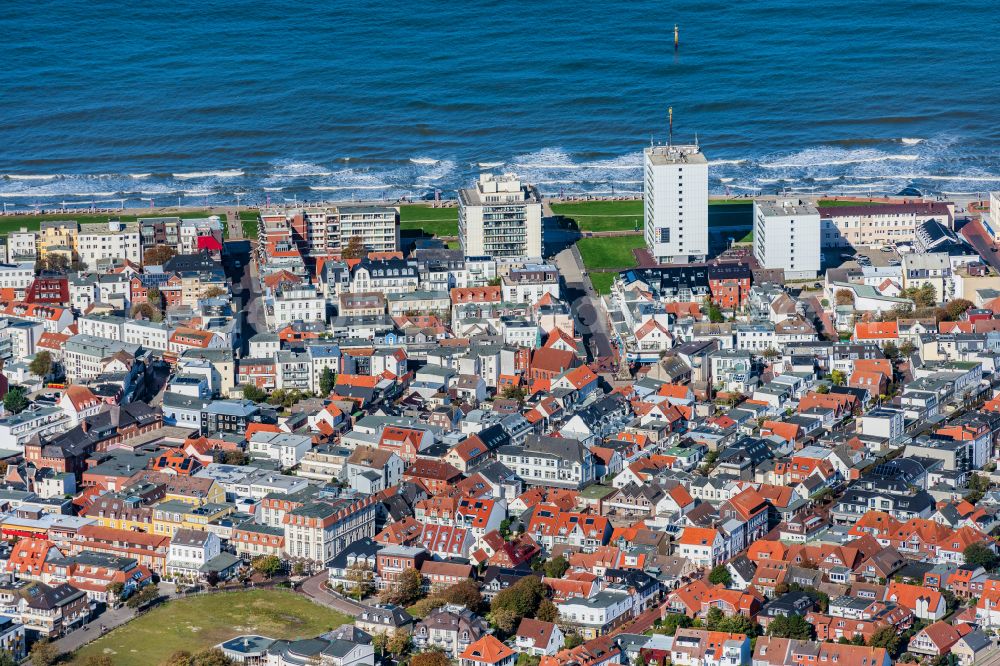 Norderney from above - Island area Norderney with the village center in Norderney in the state Lower Saxony, Germany