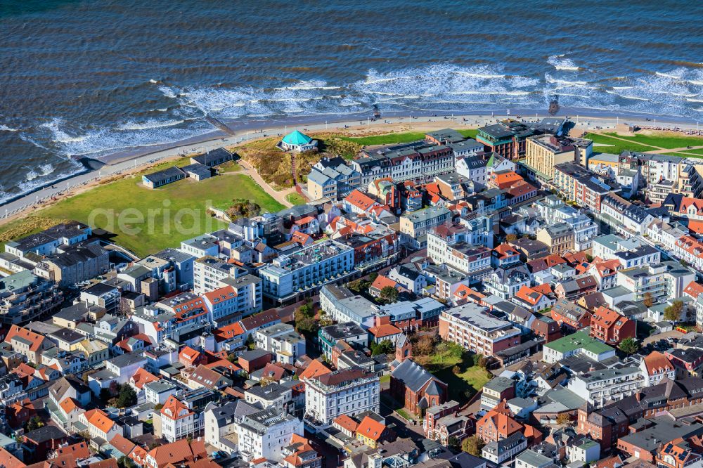 Norderney from above - Island area Norderney with the village center in Norderney in the state Lower Saxony, Germany