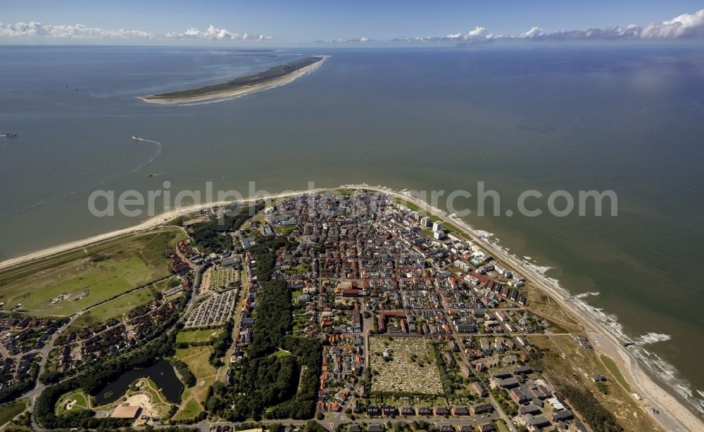 Aerial image Norderney - View of the North Sea resort of Norderney on the same East Frisian North Sea island in the state of Lower Saxony