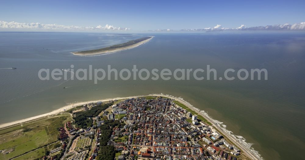 Aerial photograph Norderney - View of the North Sea resort of Norderney on the same East Frisian North Sea island in the state of Lower Saxony