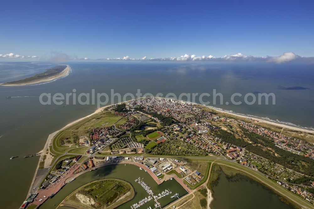 Norderney from above - View of the North Sea resort of Norderney on the same East Frisian North Sea island in the state of Lower Saxony