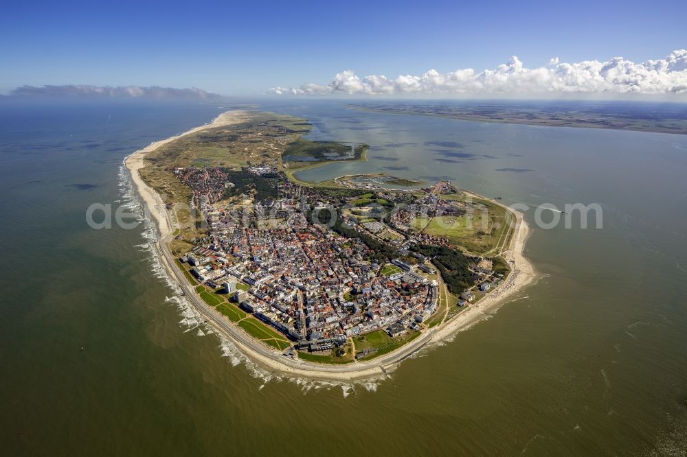 Aerial image Norderney - View of the North Sea resort of Norderney on the same East Frisian North Sea island in the state of Lower Saxony