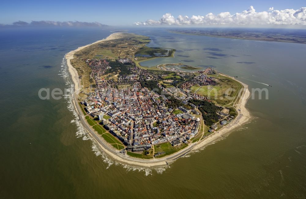 Aerial photograph Norderney - View of the North Sea resort of Norderney on the same East Frisian North Sea island in the state of Lower Saxony