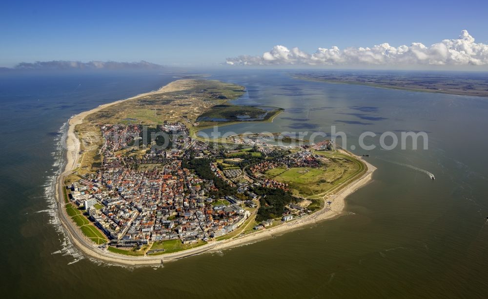 Norderney from above - View of the North Sea resort of Norderney on the same East Frisian North Sea island in the state of Lower Saxony