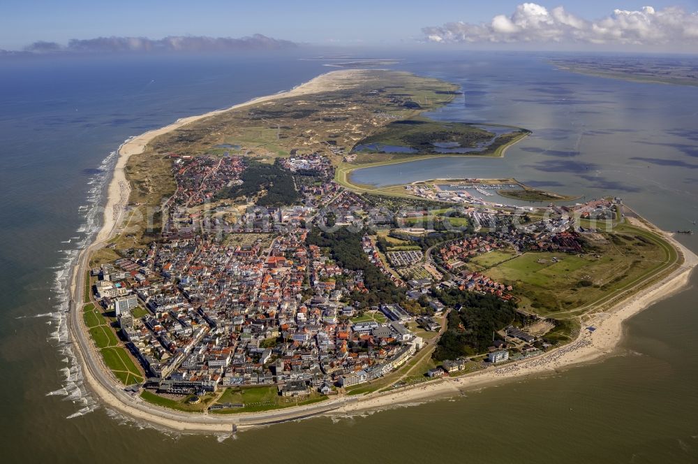 Aerial image Norderney - View of the North Sea resort of Norderney on the same East Frisian North Sea island in the state of Lower Saxony