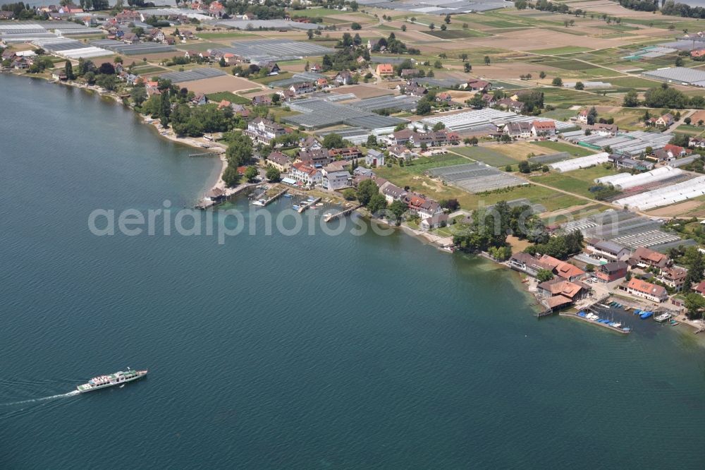 Aerial image Reichenau - Reichenau is an inhabited island in the district of Konstanz in Baden-Wuerttemberg and the largest island in Lake Constance