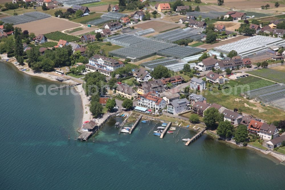 Aerial photograph Reichenau - Reichenau is an inhabited island in the district of Konstanz in Baden-Wuerttemberg and the largest island in Lake Constance