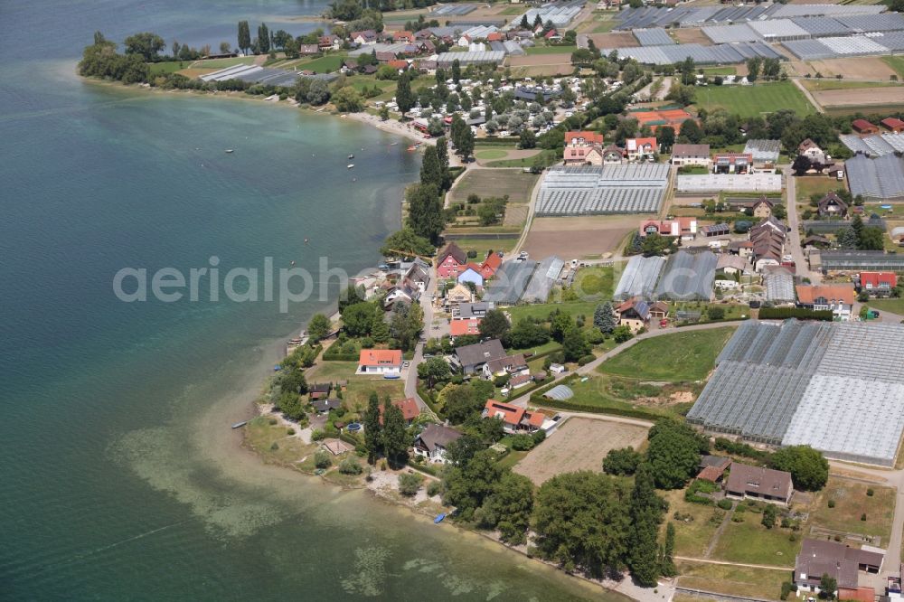 Aerial image Reichenau - Reichenau is an inhabited island in the district of Konstanz in Baden-Wuerttemberg and the largest island in Lake Constance