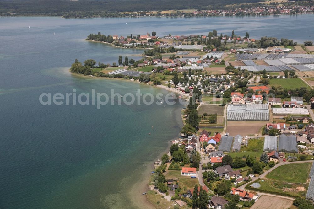 Aerial photograph Reichenau - Reichenau is an inhabited island in the district of Konstanz in Baden-Wuerttemberg and the largest island in Lake Constance