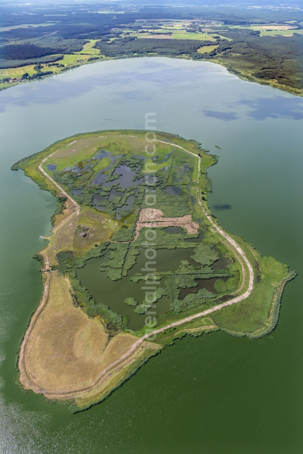 Rieth from the bird's eye view: Iland Riether Werder in Rieth in the state Mecklenburg - Western Pomerania