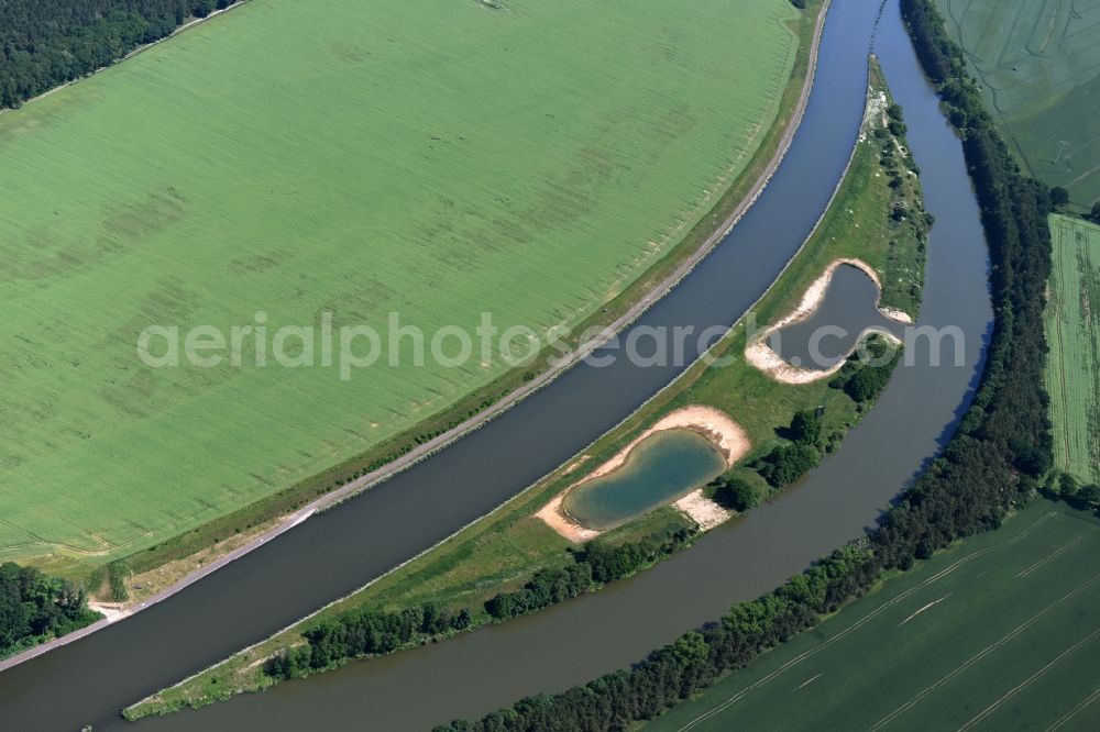 Aerial photograph Nielebock - Island Seedorf in the Elbe-Havel-Canal near Nielebock-Seedorf in the state Saxony-Anhalt