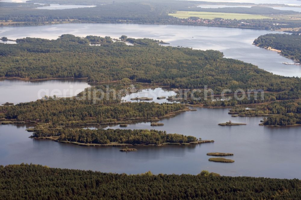 Senftenberg from above - Island in the Senftenberger Lake in Senftenberg in the state Brandenburg