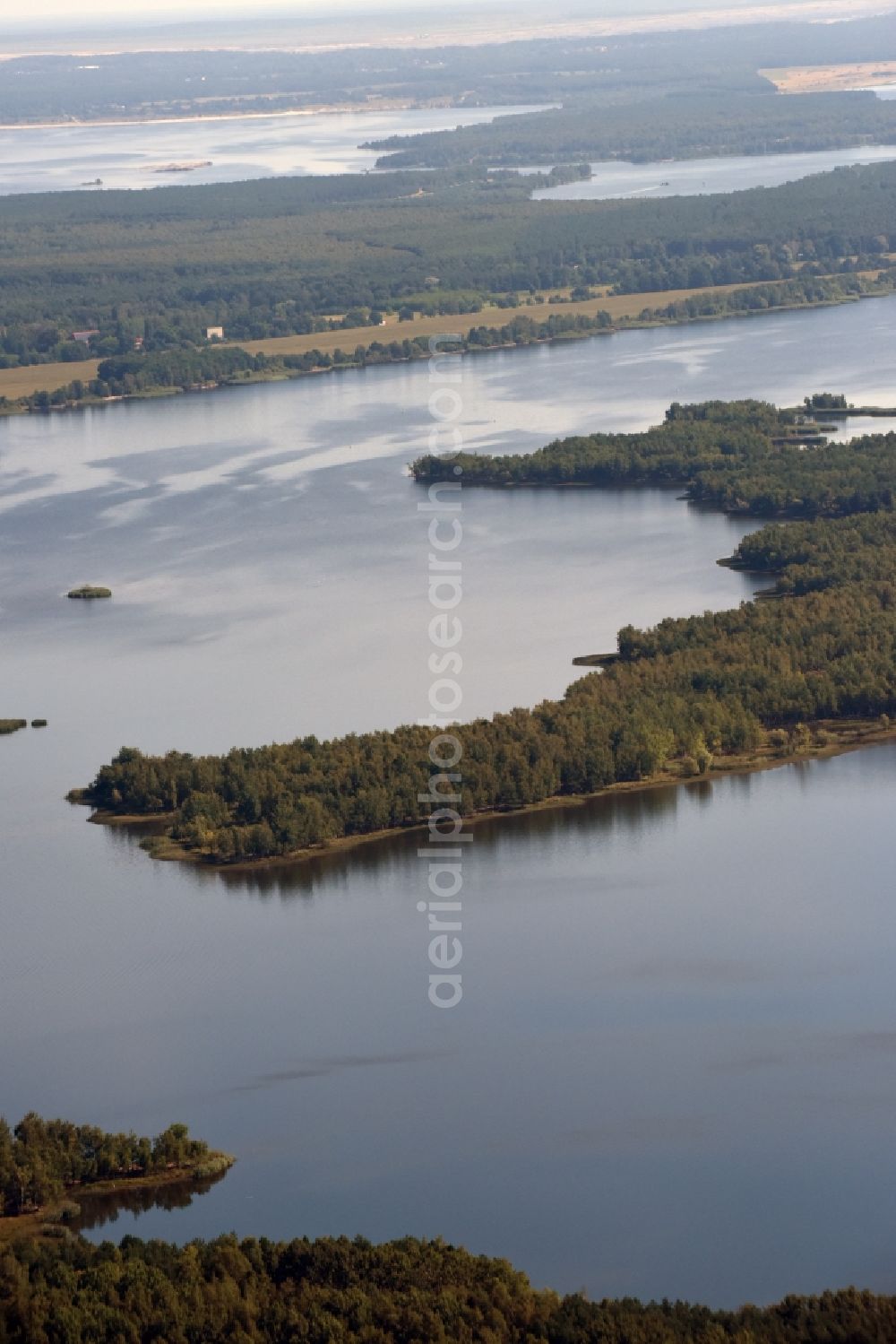 Aerial photograph Senftenberg - Island in the Senftenberger Lake in Senftenberg in the state Brandenburg