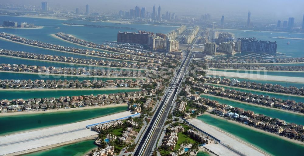 Dubai from the bird's eye view: The Palm Jumeirah in Dubai in United Arab Emirates