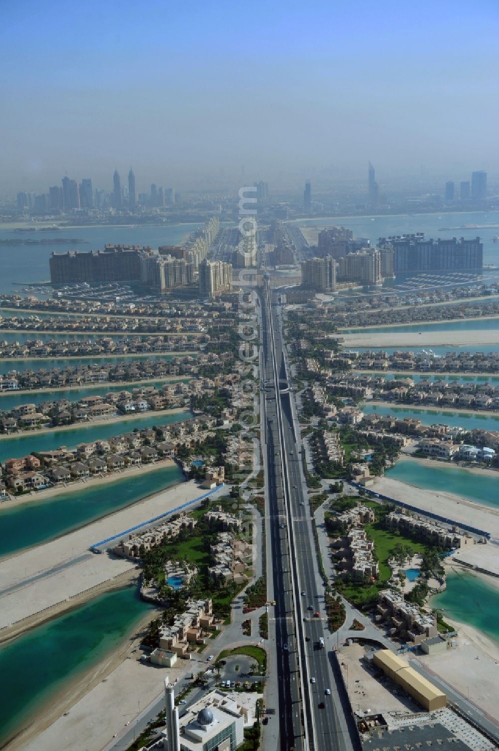 Dubai from above - The Palm Jumeirah in Dubai in United Arab Emirates