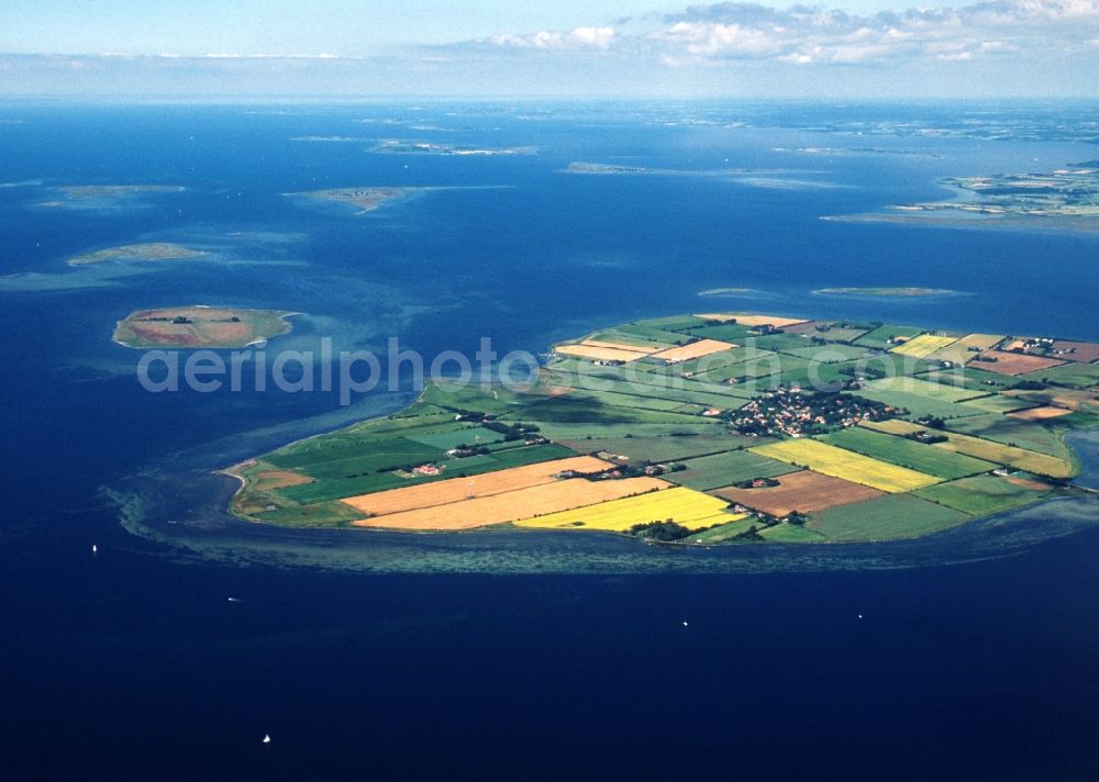 Aerial image Rudkøbing Sogn - Island Strynoe in Rudkoebing Sogn in Denmark