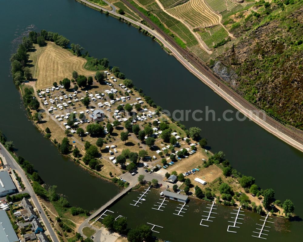 Aerial image Treis Karden, Treis - Treis island on the River Moselle in Rhineland-Palatinate