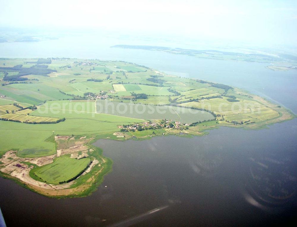 Usedom in Mecklenburg - Vorpommern from the bird's eye view: Insel Usedom in Mecklenburg - Vorpommern an der Achterwasserseite.