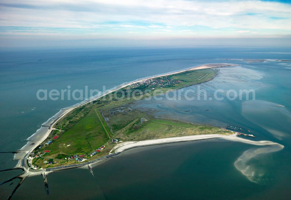 Aerial image Wangerooge - Wangerooge is one of the East Frisian Islands. It is also a municipality in the district of Friesland in Lower Saxony in Germany