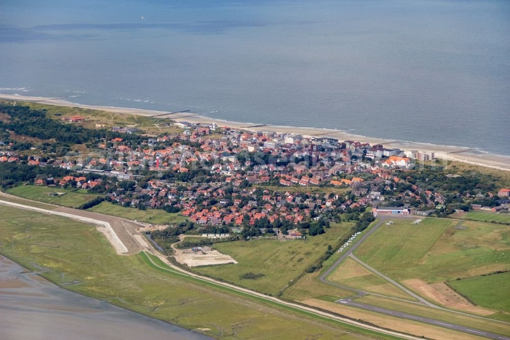 Aerial image Wangerooge - Island area Wangerooge with the village center in Wangerooge in the state Lower Saxony, Germany