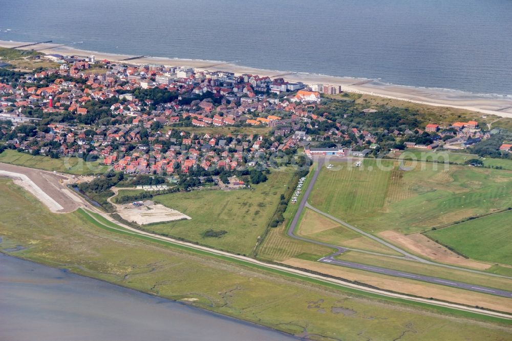 Aerial photograph Wangerooge - Island area Wangerooge with the village center in Wangerooge in the state Lower Saxony, Germany