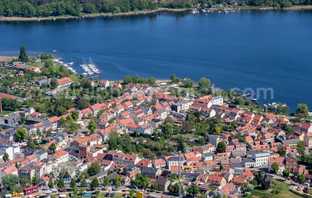 Aerial image Werder (Havel) - Island area Werder with the village center in Werder (Havel) in the state Brandenburg, Germany