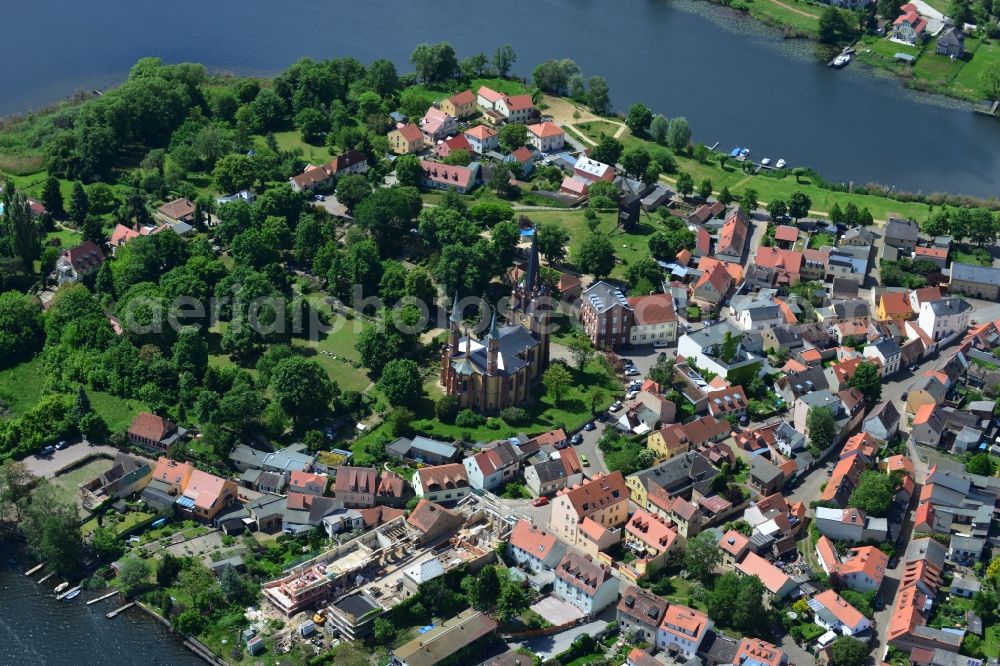 Aerial photograph Werder Havel - Island to the Werder meadows on the banks of the Havel in Werder in Brandenburg