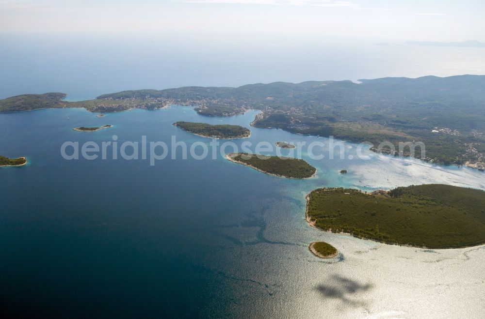 Korcula from above - Islands at Korcula in the Adriatic Sea in Croatia