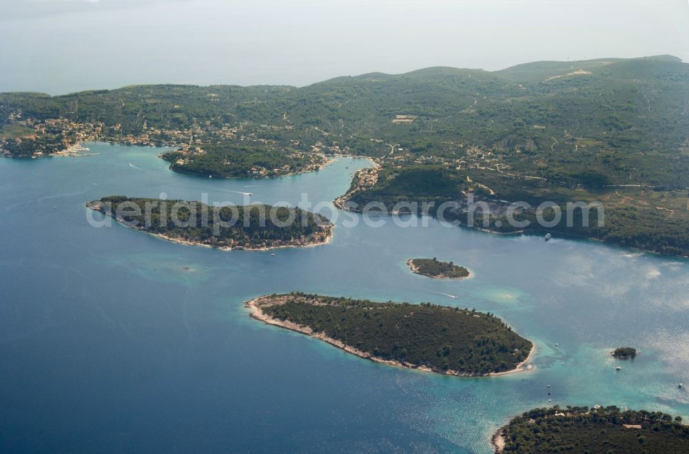 Korcula from the bird's eye view: Islands at Korcula in the Adriatic Sea in Croatia